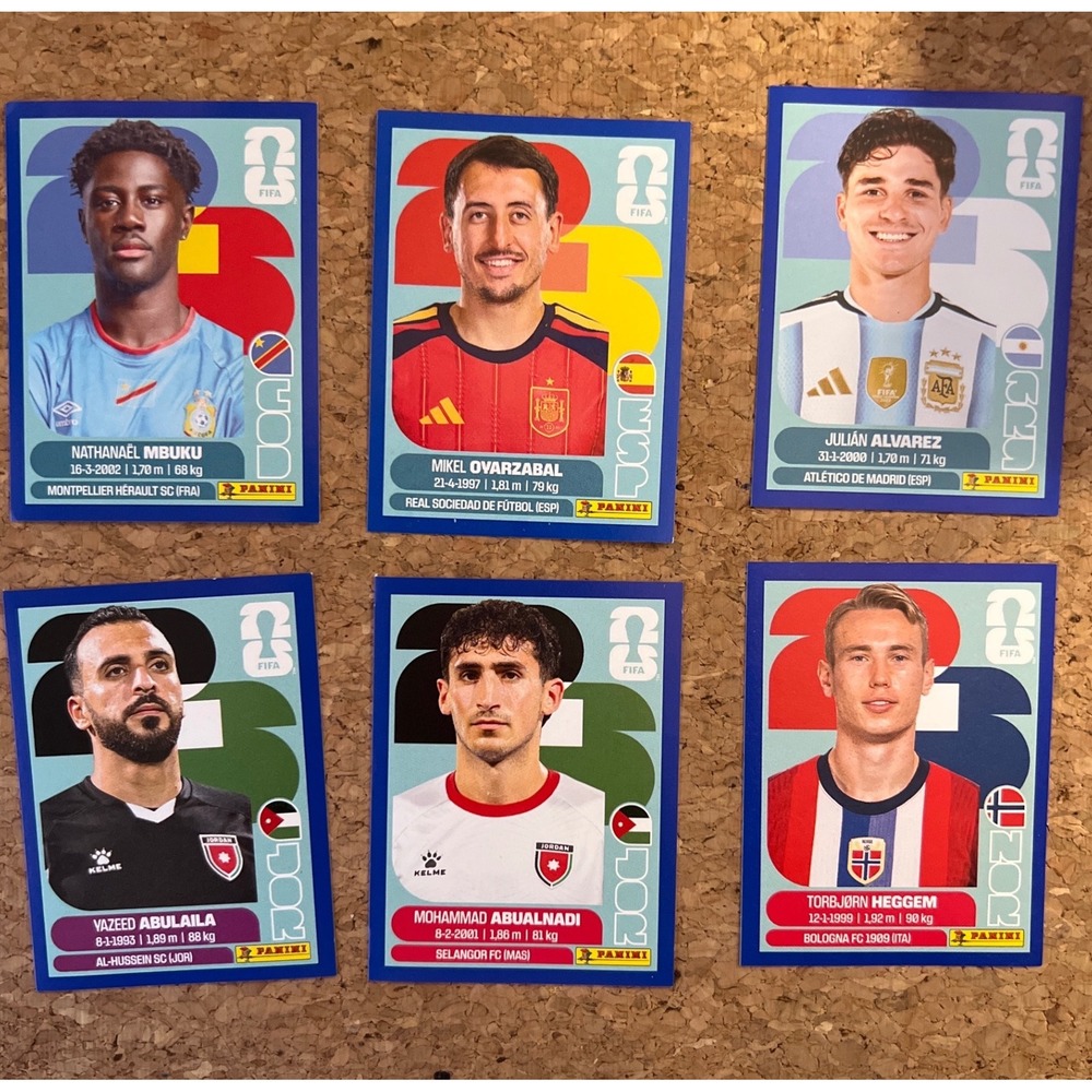 Panini FIFA World Cup 2026 Paralell Blue Trim 6 Cards Set ARGCODESPNORJORJOR